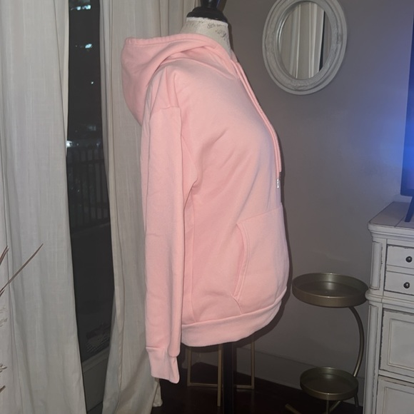 Have A Good Day SHEIN pink hoodie sweatshirt with red lettering & flowers Small - Picture 5 of 7